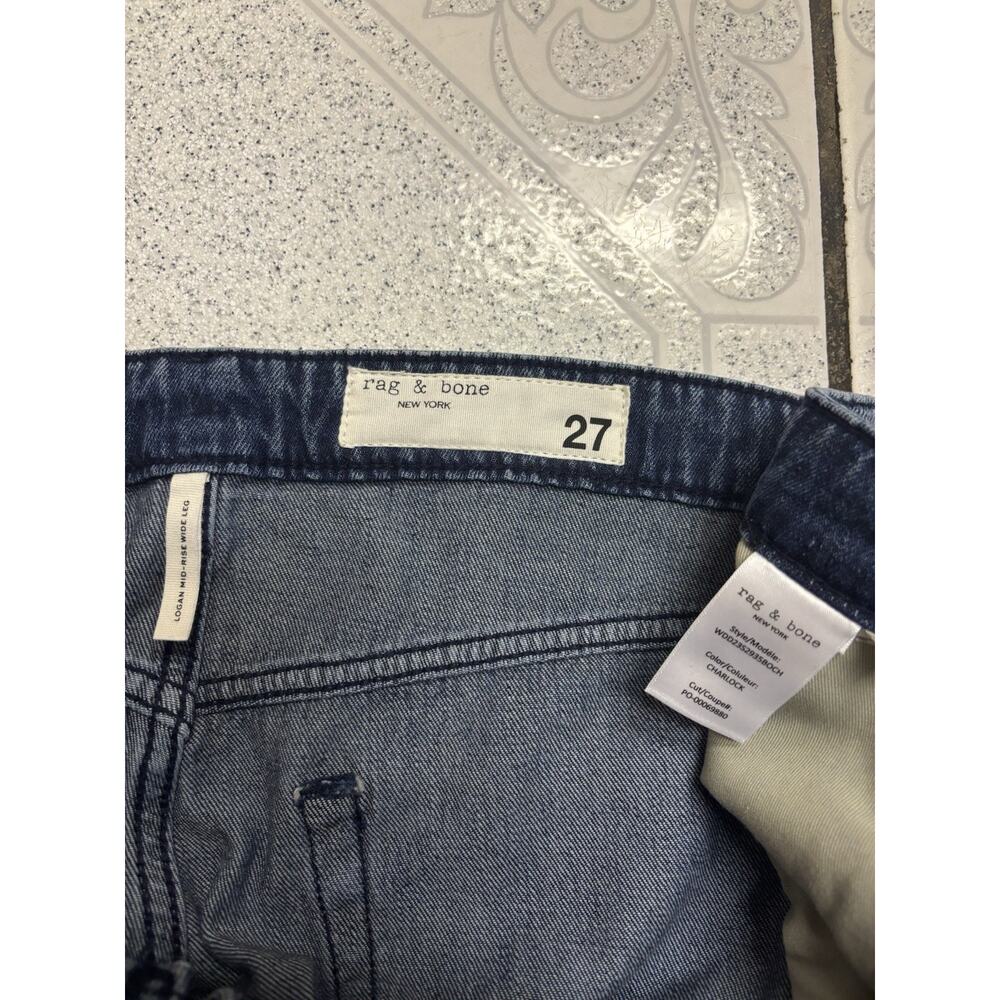 Rag & Bone The Logan Jeans Women Mid-Rise Wide Leg Denim Size 27 New - Picture 10 of 10